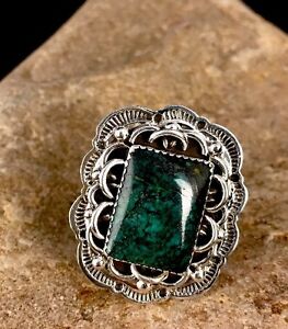 Spider Web Turquoise Sterling Silver Men's Ring Size 11 Signed 03463