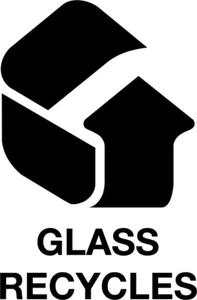 Glass Recycles Enviromental 1 Color Window Wall Vinyl Decal Sticker - Picture 1 of 5
