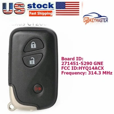Llavero remoto inteligente PARA PLACA LEXUS CT200h 2011-2017 HYQ14ACX #271451-5290 3B Foto 1 de 2