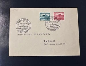 GERMANY THIRD REICH WWII FDC COVER 1938 ART THEATER SAARBRUCKEN POSTMARK - Picture 1 of 2