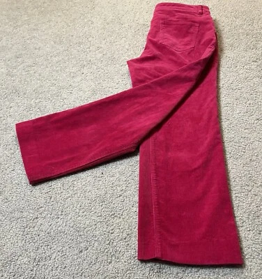 JNY Sport Corduroy Cropped Pants Women’s 12 Pink Stretch Mid Rise Straight Leg - Image 1 of 4
