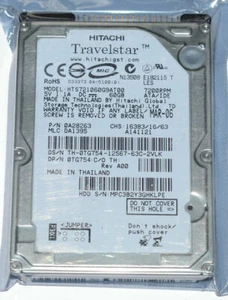 2.5 "Hitachi 60GB 7200RPM HTS721060G9AT00 IDE Laptop hard disk - Bild 1 von 4