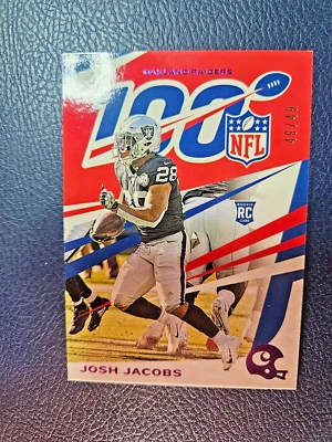 2019 Panini Chronicles - NFL 100 #74 Josh Jacobs (RC) Numbered 49/49 - Image 1 of 4