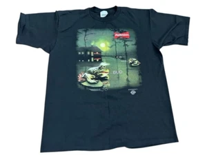 Vintage 1995 Black Budweiser King of Bears Frogs T Shirt XL Stanley Desantis EUC - Picture 1 of 10