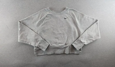 Nike Dri Fit Women's Crop Training Sweatshirt Vented Back Grey Sz. S LvCQ0069 - Image 1 of 4