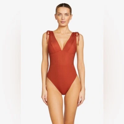 Robin Piccone Angela V Plunge Una Pieza Color Especia Talla 4 Foto 1 de 4