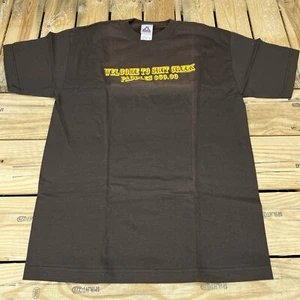 Vtg Y2K New Old Stock Sh*t Creek Funny Brown Graphic T-Shirt Men's Medium - Picture 1 of 5