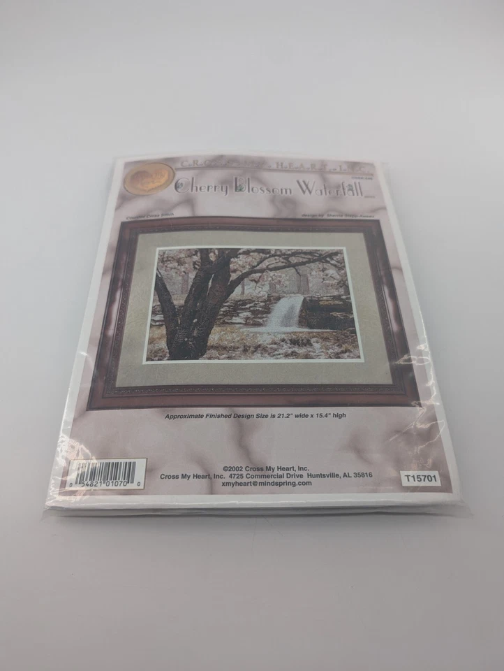 Cross My Heart INC Cherry Blossom Waterfall Kit de punto de cruz contado ~ 2002 Foto 1 de 4