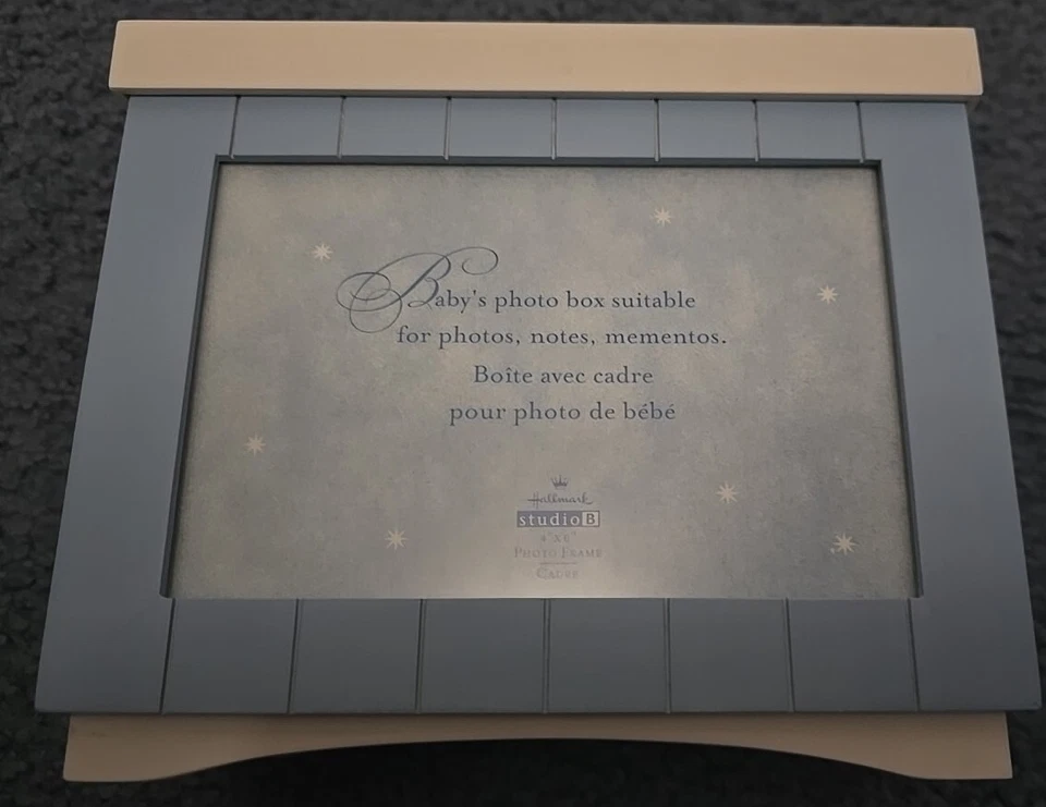 Hallmark Keepsakes Baby Photo Frame And Storage Box Blue And White Memories Boy - Image 1 of 4