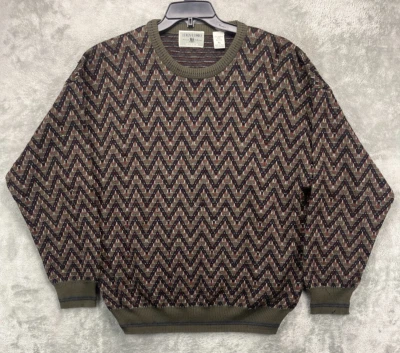VTG Idea Uomo Men's Sweater XL Multicolor Knit Geometric Merino Wool Italy - Image 1 of 4