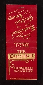 50er Jahre? The English Grill Restaurant Cocktail Lounge 913 Market St. Wilmington DE - Bild 1 von 2