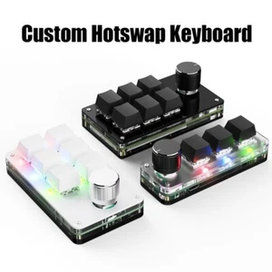 Macro Keyboard Mechanical Programmable Hotswap Red Switches 6 keycaps - Picture 1 of 5