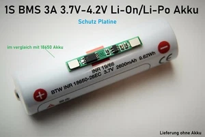 1S BMS 3A 3.7V Li on Akku Schutz Platine Lithium Protection Board - Bild 1 von 3