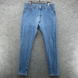 VTG Levis Jeans Mens 34x36 (Fits 32x35) Blue 501 Tapered Made in USA 90s Denim - Picture 1 of 21