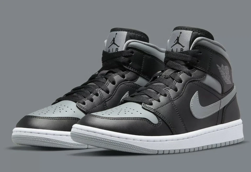 Nike Air Jordan 1 Mid Retro Sombra Negro Gris Mujer 11 BQ6472 007 Foto 1 de 1
