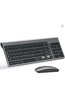 Wireless Keyboard & Mouse Ultra Slim Combo, TopMate 2.4G Silent Compact  KM9000 - Picture 1 of 6