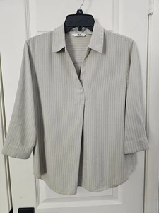 UNIQLO Viskose Skipper Kragen Bluse hellgrün Damen S knitterarm  - Bild 1 von 9