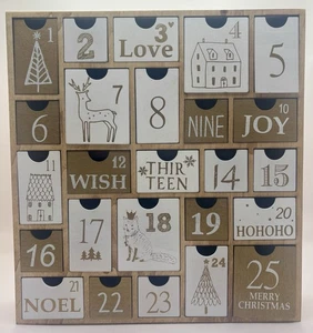  Advent Calendar with 25 Drawers Countdown to Christmas, Refillable Wooden  - Picture 1 of 3