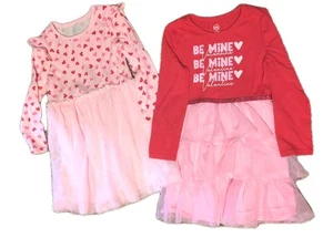 Valentinstag Kleider Mädchen Paket 2 Größe 5T Tutu Herzen Be Mine - Bild 1 von 4