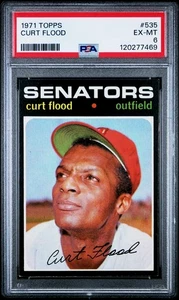 PSA 6 - 1971 Topps #535 Curt Flood Washington Senators - Picture 1 of 2