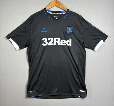 32 Red Hummel Rangers Middlesbrough Soccer Futbol Jersey Away Black XL Beecool - Image 1 of 4