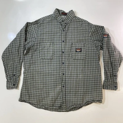 Rasco FR Button Up Long Sleeve HRC2 Fire Resistant Green Shirt Men’s 2XL Long - Image 1 of 4