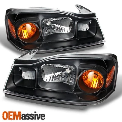Fit 2006-2007 Saturn VUE Black Bezel Headlights Headlamps Pair Left + Right - Image 1 of 4
