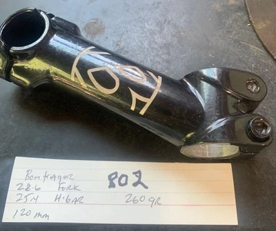 NOS Bontrager Select 120mm 25 Degree Stem, 25.4 31.8 mm #802 - Image 1 of 4