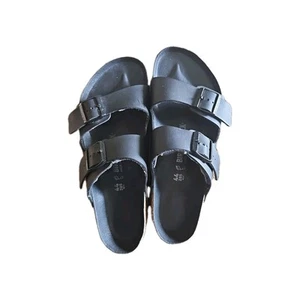 Birkenstock Arizona Leather Slide-On Sandals Mens US 10 Black Pre-owned - Picture 1 of 5
