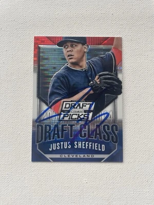 Signed 2014 Panini Prizm Justus Sheffield Cleveland Indians Autographed Auto - Image 1 of 2