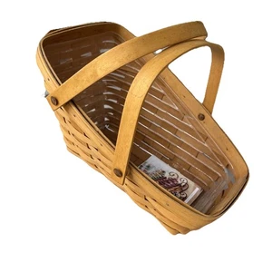 Longaberger Signed Vegetable Basket with Double Swing Handles Plastic Liner - Picture 1 of 9