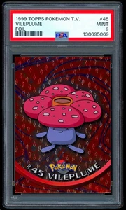 1999 Pokemon Vileplume Topps TV Series 1 Holo Foil Black Logo Set Card #45 PSA 9 - Bild 1 von 2