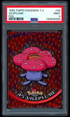 1999 Pokemon VILEPLUME Topps TV Series 1 HOLO FOIL Black Logo Set Card #45 PSA 9 - Image 1 of 2
