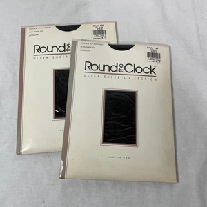 2er Set Round The Clock Strumpfhose B Jet Black Control Top Ultra Sheer - Bild 1 von 2