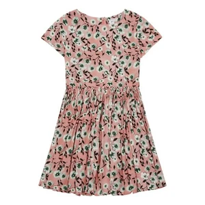 GIRL'S MORLEY (? JELSA) ROSE PINK FLORAL SHORT SLEEVE  DRESS  4❤️ - Picture 1 of 7