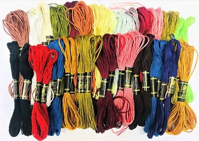 New 50 Colors Egyptian Cross Stitch Cotton Sewing Skeins Embroidery Thread Floss - Image 1 of 4