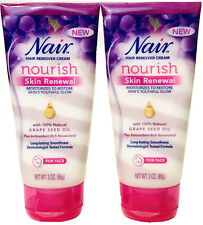 2 Count Nair 3 Oz Nourish Skin Renewal Grape Seed Oil Face Hair Remover Cream