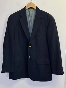 Stafford Blazer Mens 38R Navy Blue Gold Buttons Wool Blend Jacket Sports Coat - Picture 1 of 15