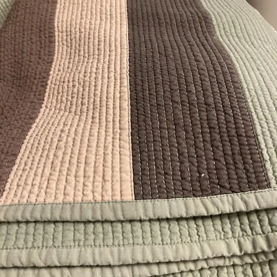 Pottery Barn Teen Multicolor Twin Stripes Quilt  1 Standard Sham Only - Image 1 of 4