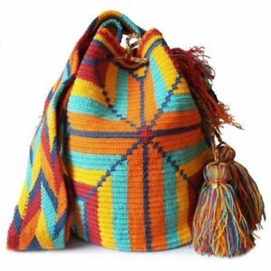 Wayuu Bag Authentic orange Classic Double Thread shoulder bag Bucket Beach Boho