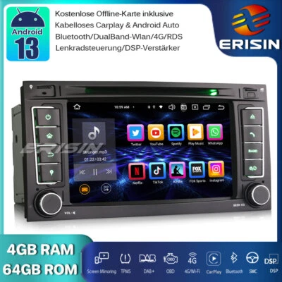 64GB DAB+Android 14 Autoradio GPS Navi CarPlay SWC CD Für VW T5 Multivan Touareg - Bild 1 von 4