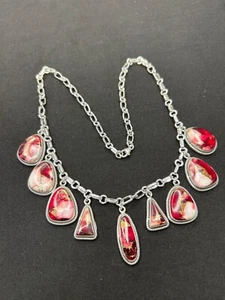 Collana in argento sterling, rosa rossa, Dalia, 18 pollici - Foto 1 di 3