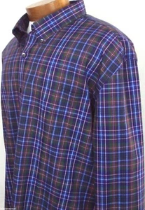 Saddlebred 2X  Button Front Long Sleeve Shirt Mens Big & Tall Purple Plaid New - Picture 1 of 3