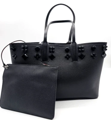 Christian Louboutin Cabata Tote Black large  Leather black Grommets Bag Satchel - Image 1 of 4