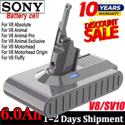 For Dyson V8 Absolute Animal SV10 Fluffy Cleaner Vacuum 6000MAH Battery