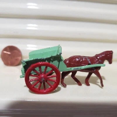 BENBROS ENGLAND 1954 Metal HORSE DRAWN Hay Cart Excellent No Box - Image 1 of 4