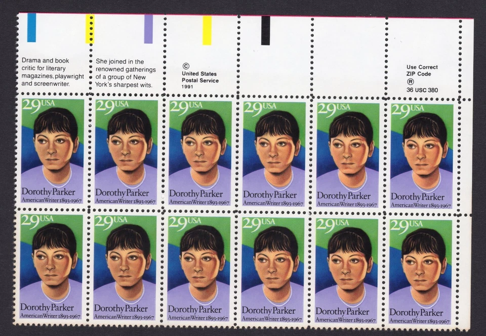Scott #2698 Dorothy Parker Black Heritage Zip Block of 12 Stamps - MNH - Image 1 of 1