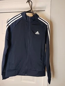 Adidas Sz S Jacket Women's ESSENTIALS WARM-UP 3-STRIPES TRACK JACKET Navy Blue - Picture 1 of 4