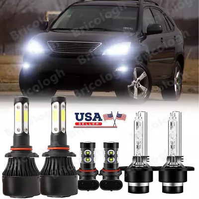 For Lexus RX330 2004-2006 Front LED&HID Headlight High Low + LED Fog Light Bulb - Image 1 of 4