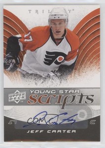 2008-09 Upper Deck Trilogy Young Star Scripts Jeff Carter #YS-JC Auto